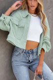 Solid Color Button Up Waffle Jacket