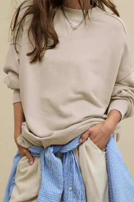 Solid Color Loose Sweatshirt