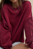 Solid Color Loose Sweatshirt