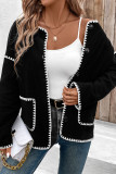 Black Fleece Front Open Coat