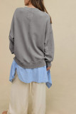 Solid Color Loose Sweatshirt