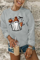 Ghost Coffee Pumpkin Halloween Graphic Sweatshirt