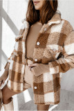Plaid Fleece Jacket Coat