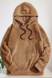 Brown Fleece Hooded Sweatshirt