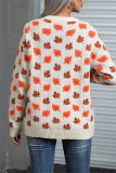 Maple Leaves Pattern Knitting Sweater