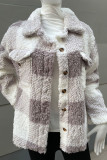 Plaid Fleece Jacket Coat
