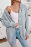 Hooded Waffle Knit Cardigan