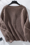 V Neck Button Up Front Open Knitting Cardigan