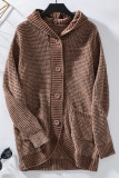 Hooded Waffle Knit Cardigan