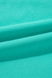 Sea Green Solid Fleece Lined Drop Shoulder High Low Sweatshirt