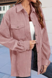 Pink Corduroy Shirt Coat
