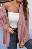 Pink Corduroy Shirt Coat