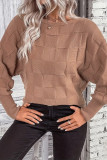 Brown Textured Knitting Sweater
