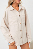 Apricot Corduroy Pockets Button Jacket
