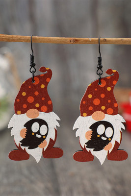 Halloween Gnome Ghost Wooden Earrings