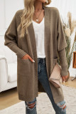 Solid Color Front Open Knitting Cardigan