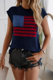 US Flag Pattern Knitting Vest