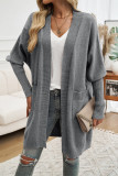 Solid Color Front Open Knitting Cardigan