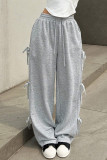 Grey High Waist Wide Leg Pants