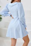 Plaid Ruffle MIni Dress