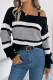 Metal Buckle Color Block Knitting Sweater