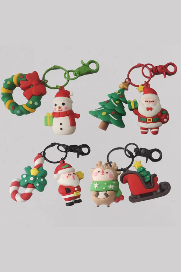 Christmas Santa and Trees Keychain