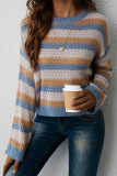 Rainbow Knitting Color Block Top