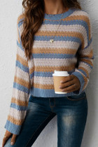 Rainbow Knitting Color Block Top