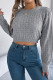 Eyelet Knitting Short Sweater