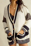 Colorblock Front Open Pockets Cardigan