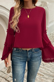 Solid Color Flare Sleeves Top