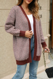 Stripes Front Open Cardigan