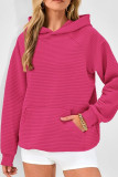 Solid Color Kangaroo Pockets Hooded Sweatshirt