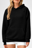Solid Color Kangaroo Pockets Hooded Sweatshirt