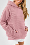 Solid Color Kangaroo Pockets Hooded Sweatshirt