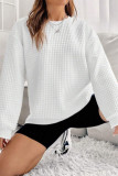 Solid Color Textured Sweatshirt
