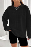 Solid Color Textured Sweatshirt