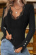 Black Lace Ribbed Knitting Top