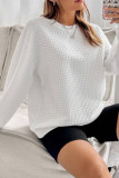 Solid Color Textured Sweatshirt