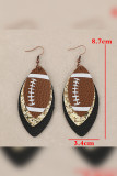 American Football Rugby Glitter PU Earrings