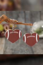 Heart Shape Rugby PU Earrings