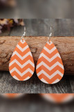 Orange Wavy PU Earrings