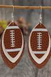 American Football Rugby Glitter PU Earrings