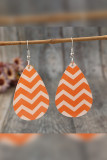 Orange Wavy PU Earrings