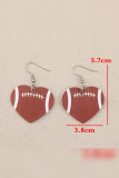 Heart Shape Rugby PU Earrings