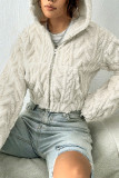 Beige Fleece Short Jacket Coat