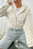Beige Fleece Short Jacket Coat