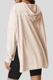 Waffle Hooded Kangaroo Pockets Sweatshirt