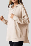 Waffle Hooded Kangaroo Pockets Sweatshirt