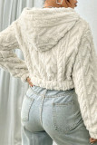 Beige Fleece Short Jacket Coat